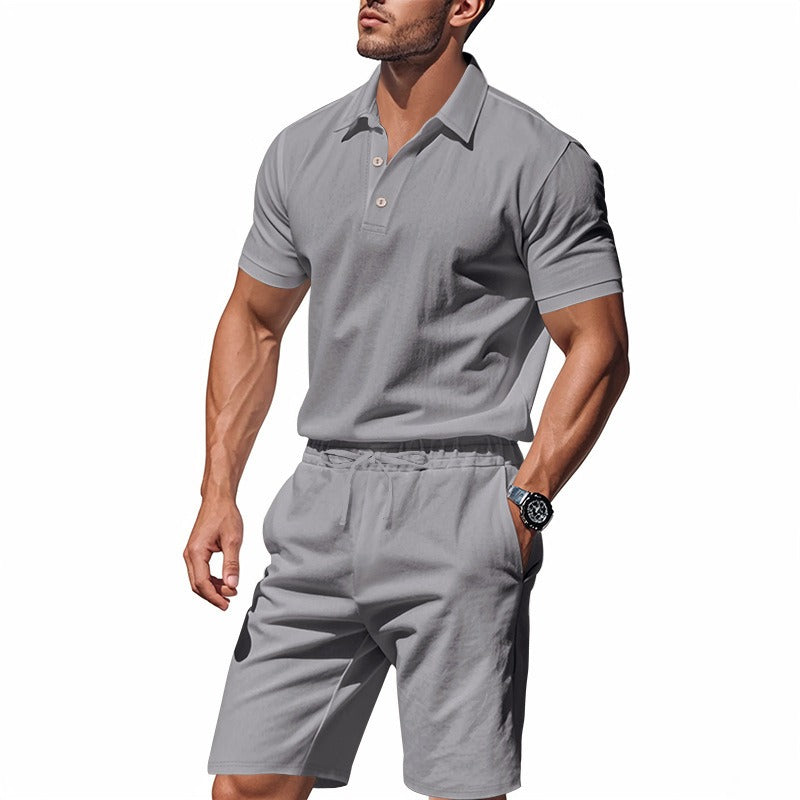 Men’s Breathable Linen Polo Set – Cool & Comfortable Shirt & Shorts Outfit Set | BKCS-20