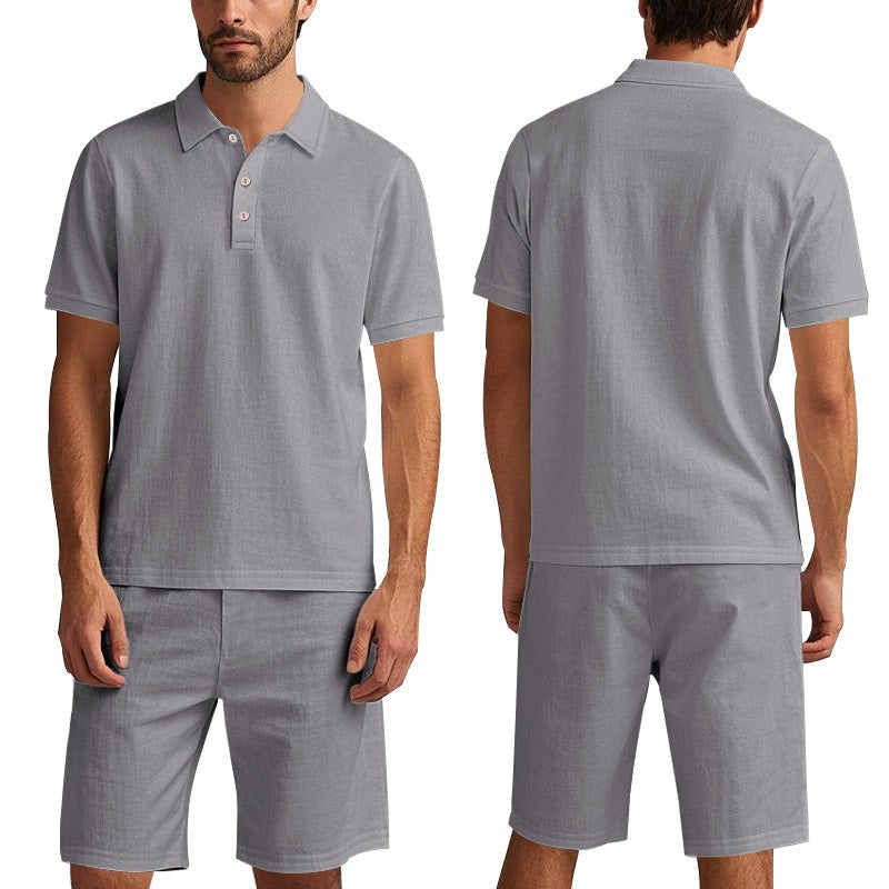 Men’s Breathable Linen Polo Set – Cool & Comfortable Shirt & Shorts Outfit Set | BKCS-20