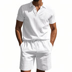 Men’s Breathable Linen Polo Set – Cool & Comfortable Shirt & Shorts Outfit Set | BKCS-20