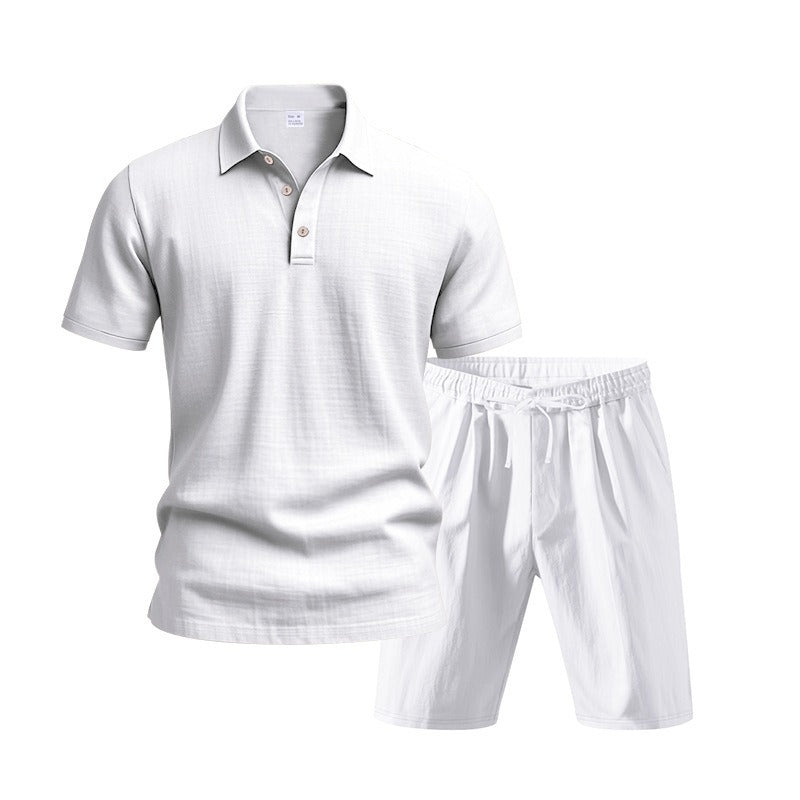 Men’s Breathable Linen Polo Set – Cool & Comfortable Shirt & Shorts Outfit Set | BKCS-20