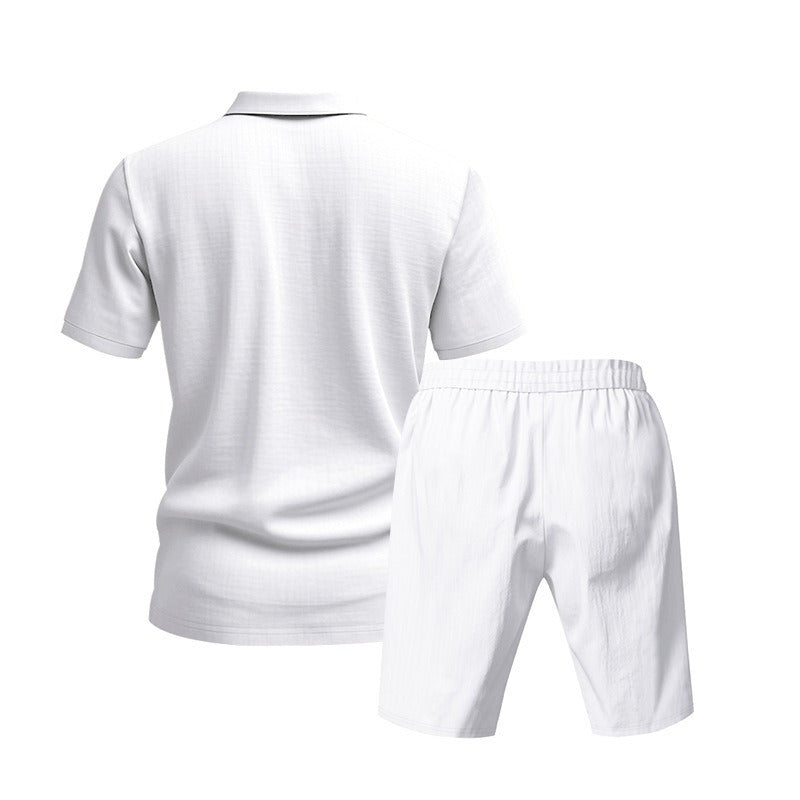 Men’s Breathable Linen Polo Set – Cool & Comfortable Shirt & Shorts Outfit Set | BKCS-20