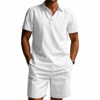 Men’s Breathable Linen Polo Set – Cool & Comfortable Shirt & Shorts Outfit Set | BKCS-20