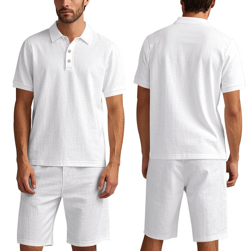 Men’s Breathable Linen Polo Set – Cool & Comfortable Shirt & Shorts Outfit Set | BKCS-20