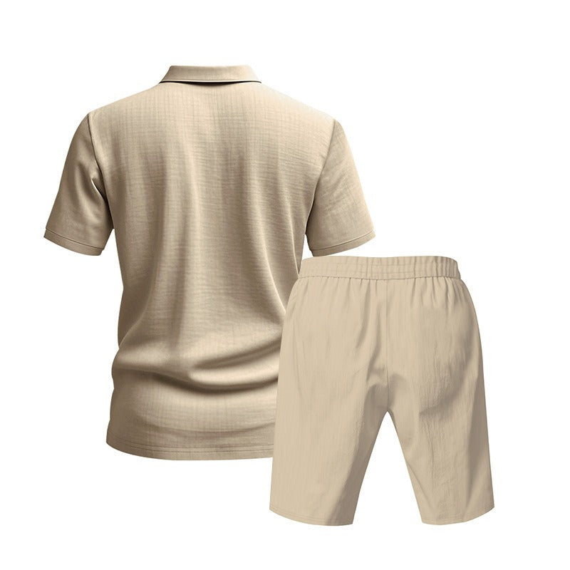 Men’s Breathable Linen Polo Set – Cool & Comfortable Shirt & Shorts Outfit Set | BKCS-20