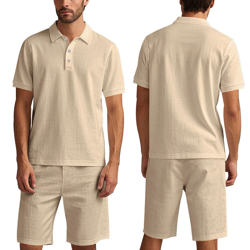 Men’s Breathable Linen Polo Set – Cool & Comfortable Shirt & Shorts Outfit Set | BKCS-20