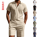 Men’s Breathable Linen Polo Set – Cool & Comfortable Shirt & Shorts Outfit Set | BKCS-20