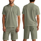 Men’s Breathable Linen Polo Set – Cool & Comfortable Shirt & Shorts Outfit Set | BKCS-20