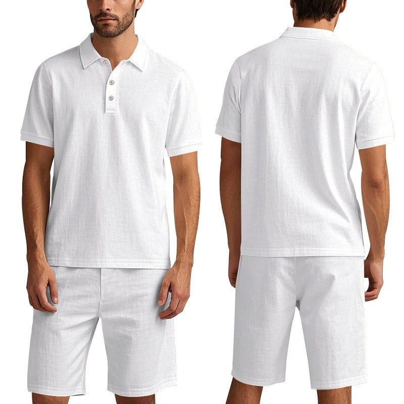 Men’s Breathable Linen Polo Set – Cool & Comfortable Shirt & Shorts Outfit Set | BKCS-20