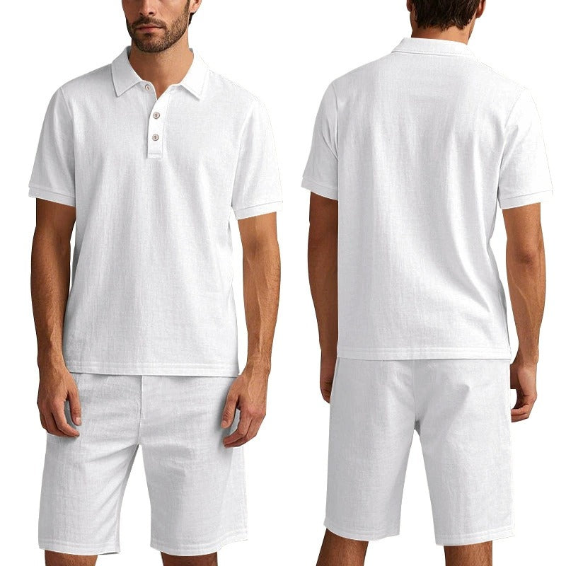 Men’s Breathable Linen Polo Set – Cool & Comfortable Shirt & Shorts Outfit Set | BKCS-20