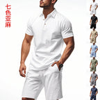 Men’s Breathable Linen Polo Set – Cool & Comfortable Shirt & Shorts Outfit Set | BKCS-20