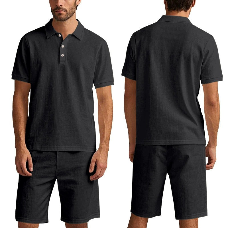 Men’s Breathable Linen Polo Set – Cool & Comfortable Shirt & Shorts Outfit Set | BKCS-20