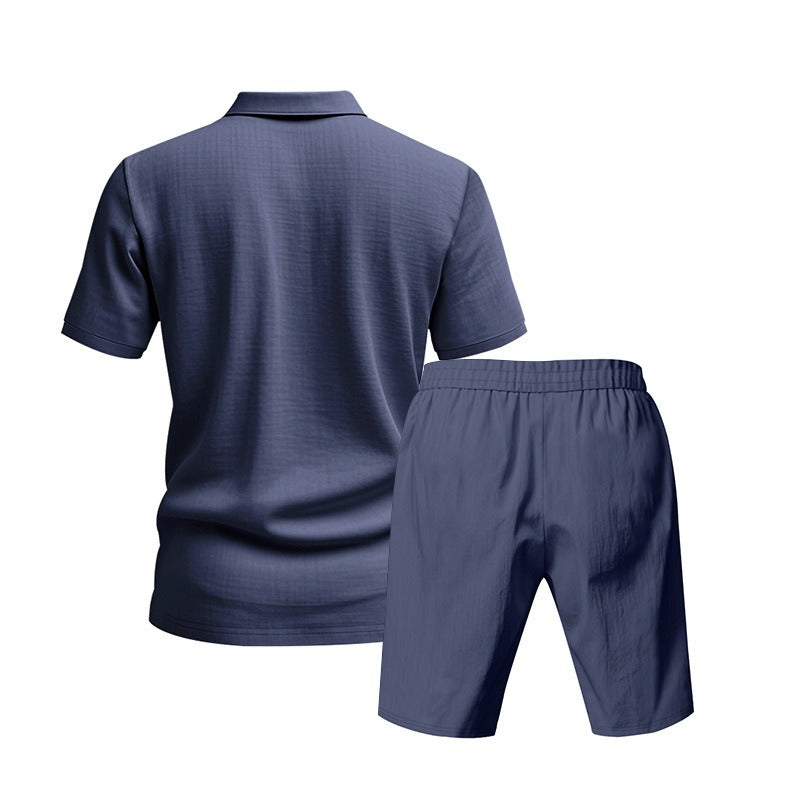 Men’s Breathable Linen Polo Set – Cool & Comfortable Shirt & Shorts Outfit Set | BKCS-20