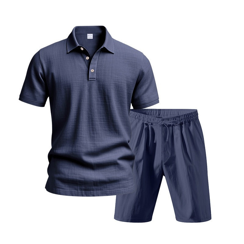Men’s Breathable Linen Polo Set – Cool & Comfortable Shirt & Shorts Outfit Set | BKCS-20