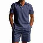 Men’s Breathable Linen Polo Set – Cool & Comfortable Shirt & Shorts Outfit Set | BKCS-20