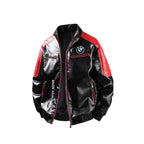 Men's PU Leather Moto Jacket | 2026 Korean Style Racing Coat | Waterproof Windproof Fleece-Lined Biker Outerwear