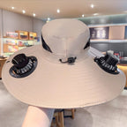 Unisex Cooling Fishing Fan Hat Summer Outdoor Adjustable Fan Bucket Hat with Face Cover - UV Protection