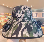 Unisex Cooling Fishing Fan Hat Summer Outdoor Adjustable Fan Bucket Hat with Face Cover - UV Protection