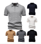 Men's Business Casual Knit Polo Shirt - 2025 Summer Loose-Fit Short Sleeve Top | PSD8037