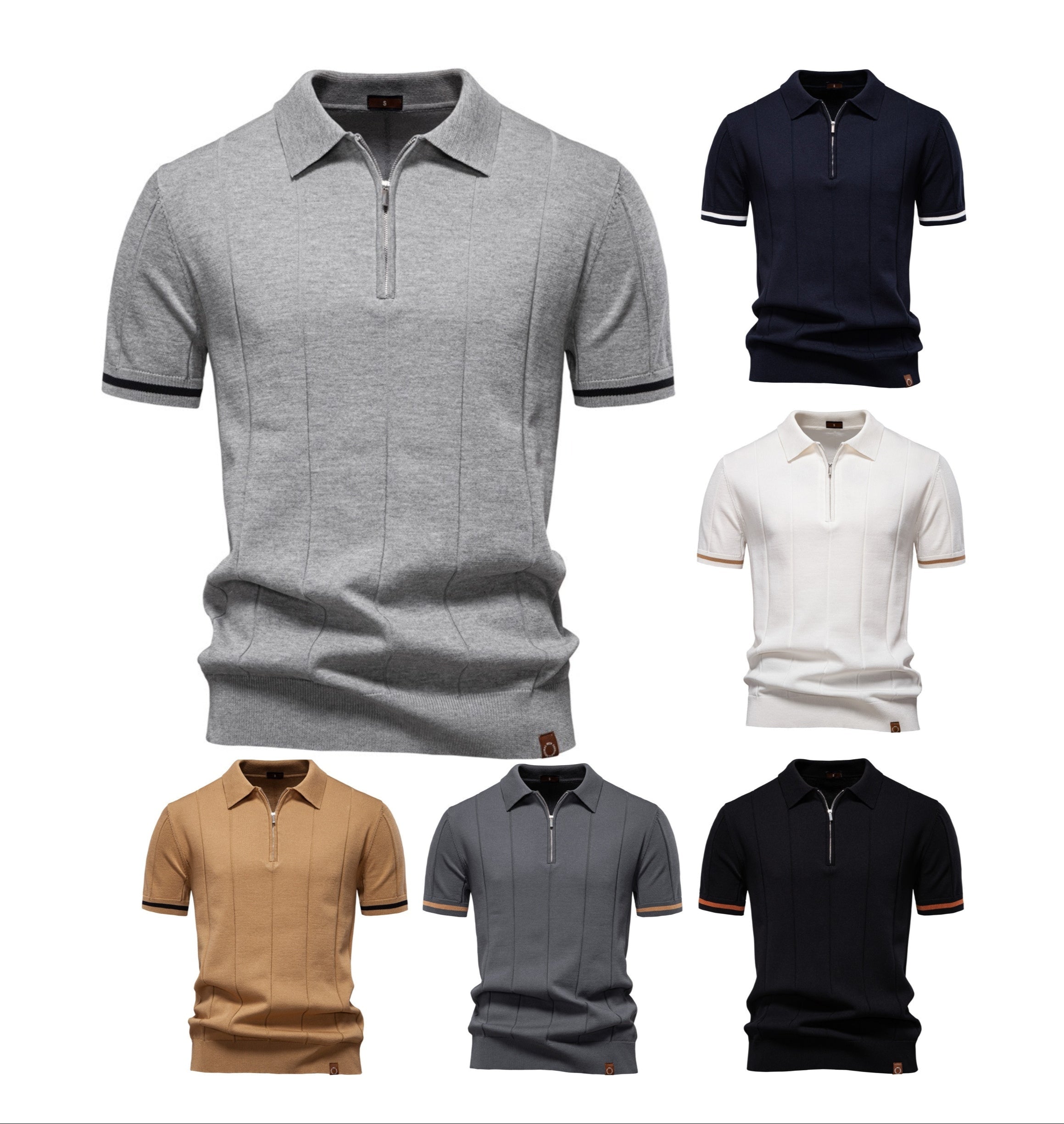 Men's Business Casual Knit Polo Shirt - 2025 Summer Loose-Fit Short Sleeve Top | PSD8037