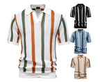 Men's Breathable Stripe Knit Polo Shirt - 2025 Summer Slim-Fit Business Casual Top | PSD8030