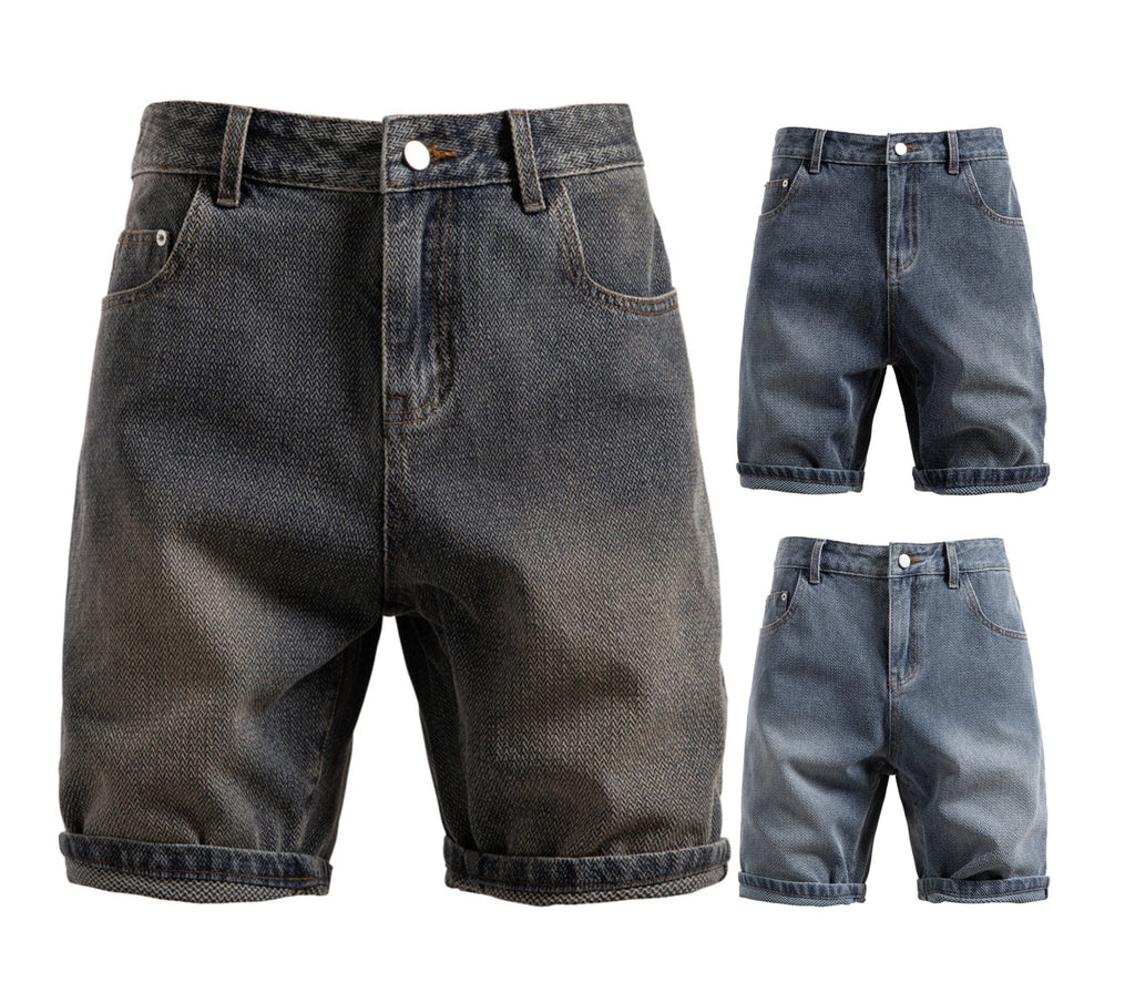 Men's Vintage Straight-Leg Denim Shorts - 2025 Summer Mid-Thigh Casual Jeans Shorts | ST0018