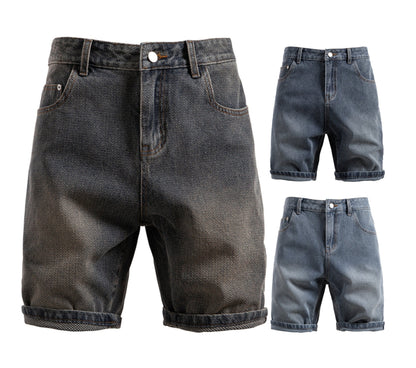 Men's Vintage Straight-Leg Denim Shorts - 2025 Summer Mid-Thigh Casual Jeans Shorts | ST0018