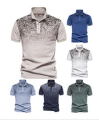 Men's Gradient Color-Block Polo Shirt - Spring Slim-Fit Casual Top | PL1011