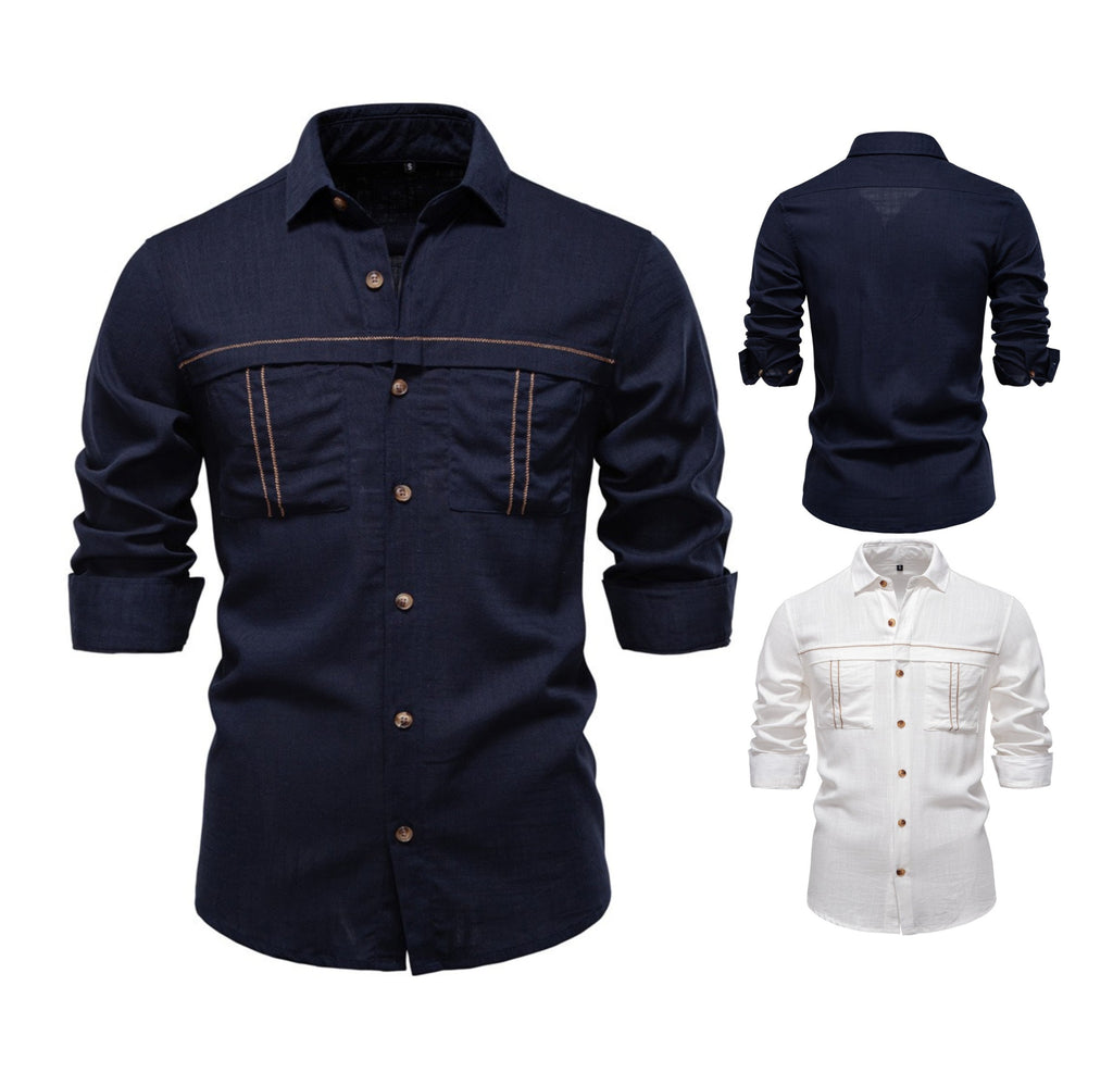 Men's Linen-Blend Shirt - 2025 Spring Slim-Fit Casual Top | SH2025