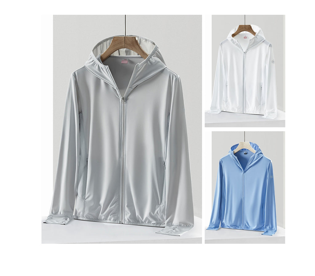 UPF 50+ Ice Silk Sun Protection Jacket | Quick-Dry Lightweight Cooling Hooded Windbreaker | L-911