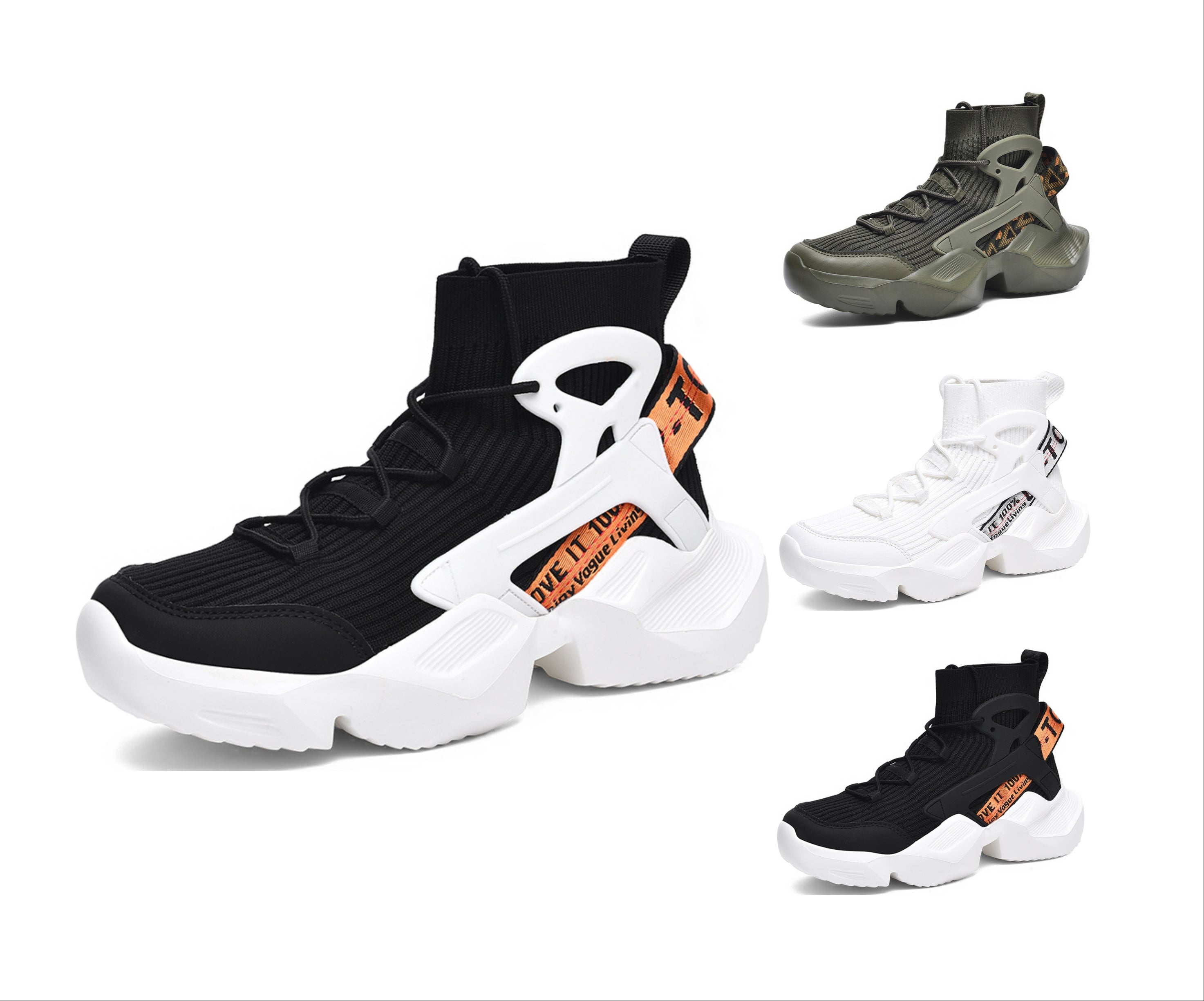 Men’s Trendy Knit Running Sneakers – Ultra-Lightweight, Breathable & Shock-Absorbing Sport Shoes | 803-1