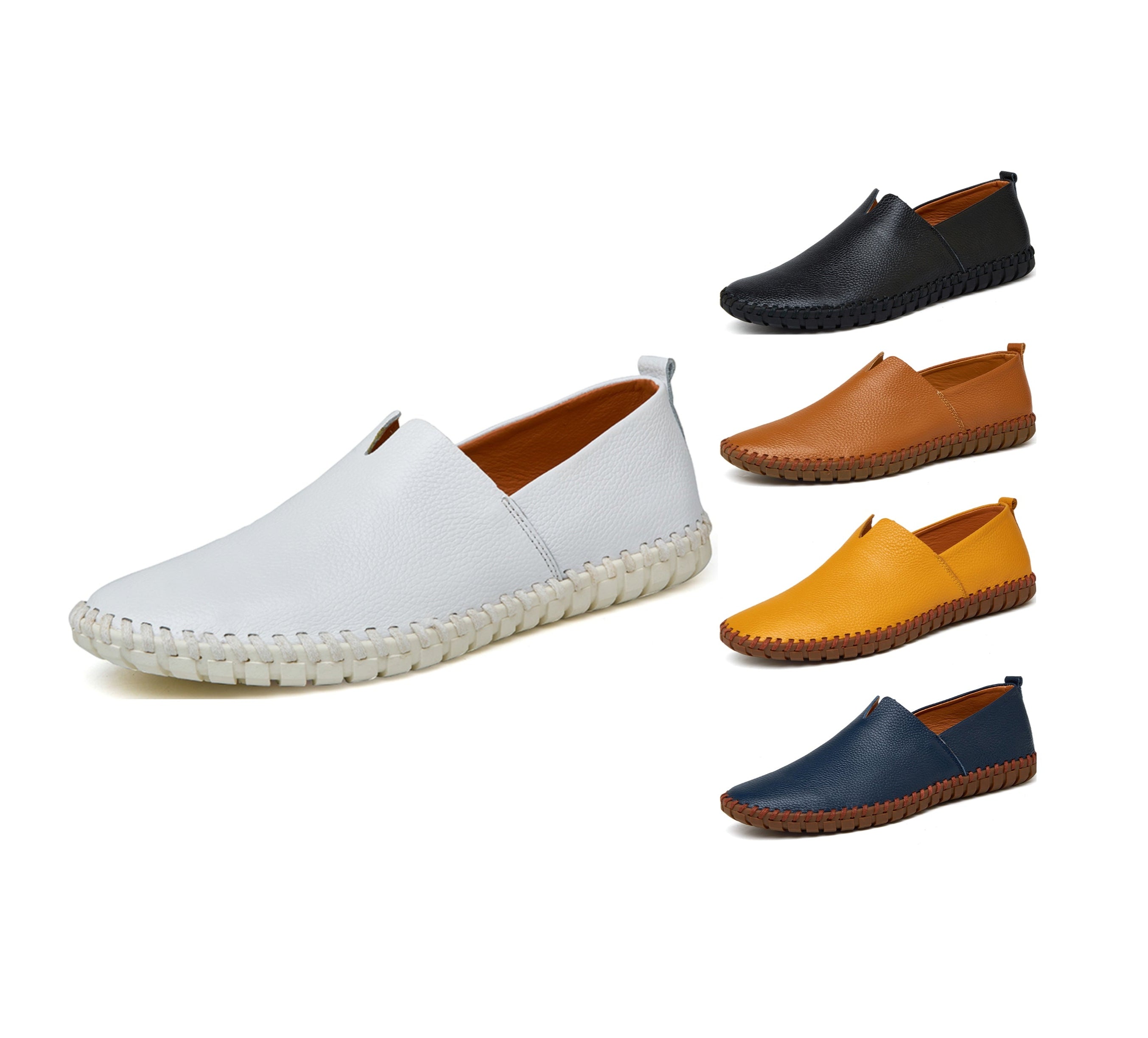 Men's Handmade Gommino Penny Loafers – Lightweight Leather Driving Shoes | Casual Slip-On Flats | 955