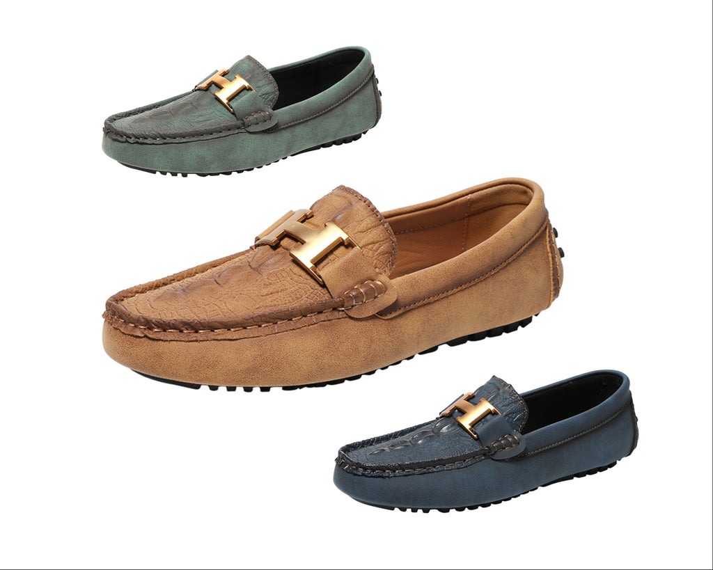 Men’s Plus Size Leather Loafers – Slip-On Driving Moccasins | 2566
