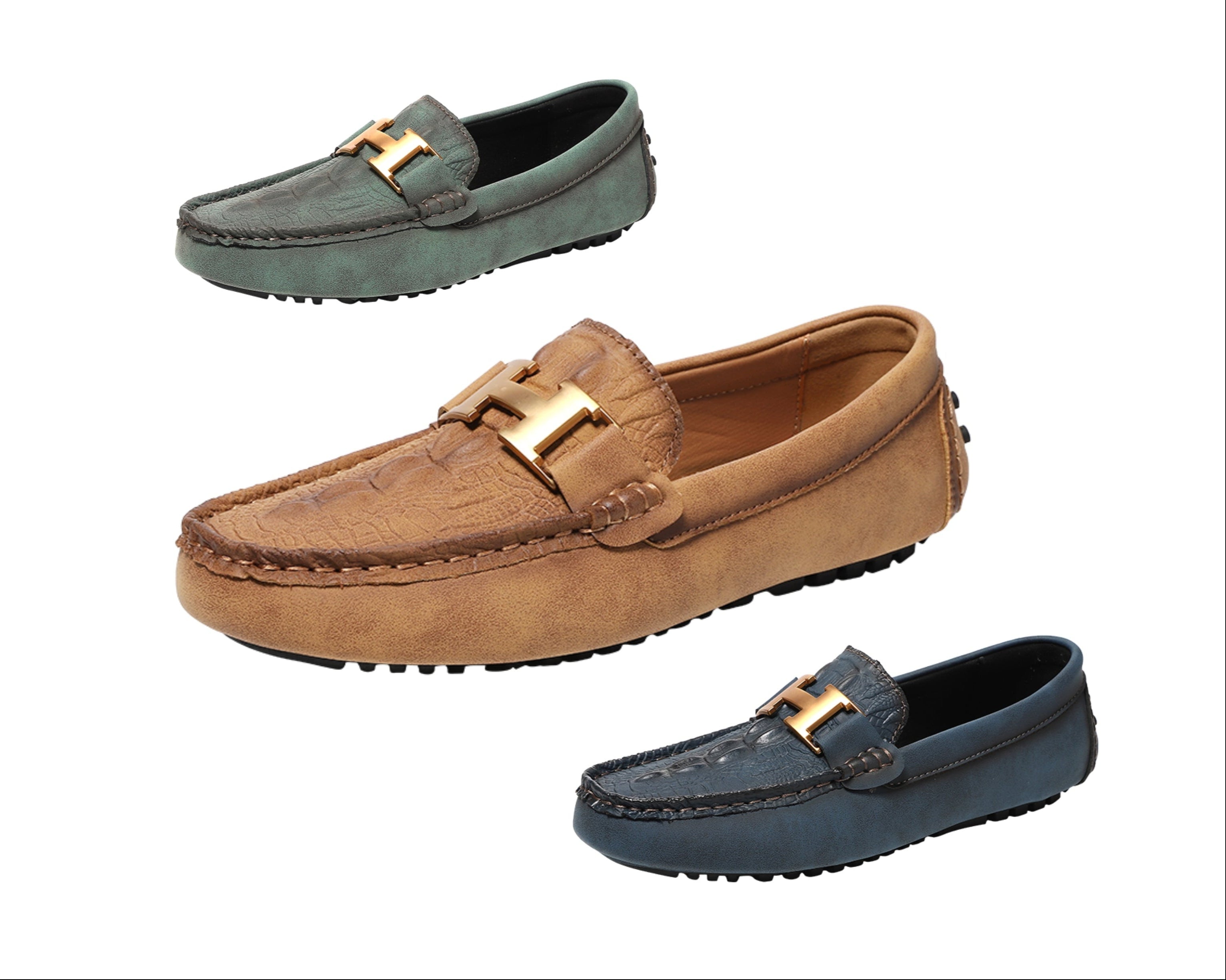 Men’s Plus Size Leather Loafers – Slip-On Driving Moccasins | 2566