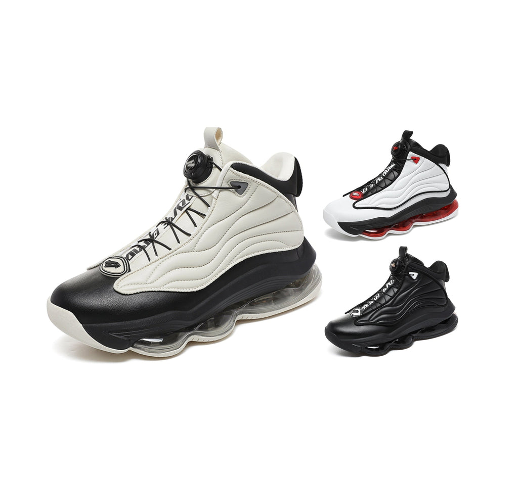 Men’s High-Top Basketball Shoes with Rotating Strap & Air Cushion – Street Sport Sneakers | A329