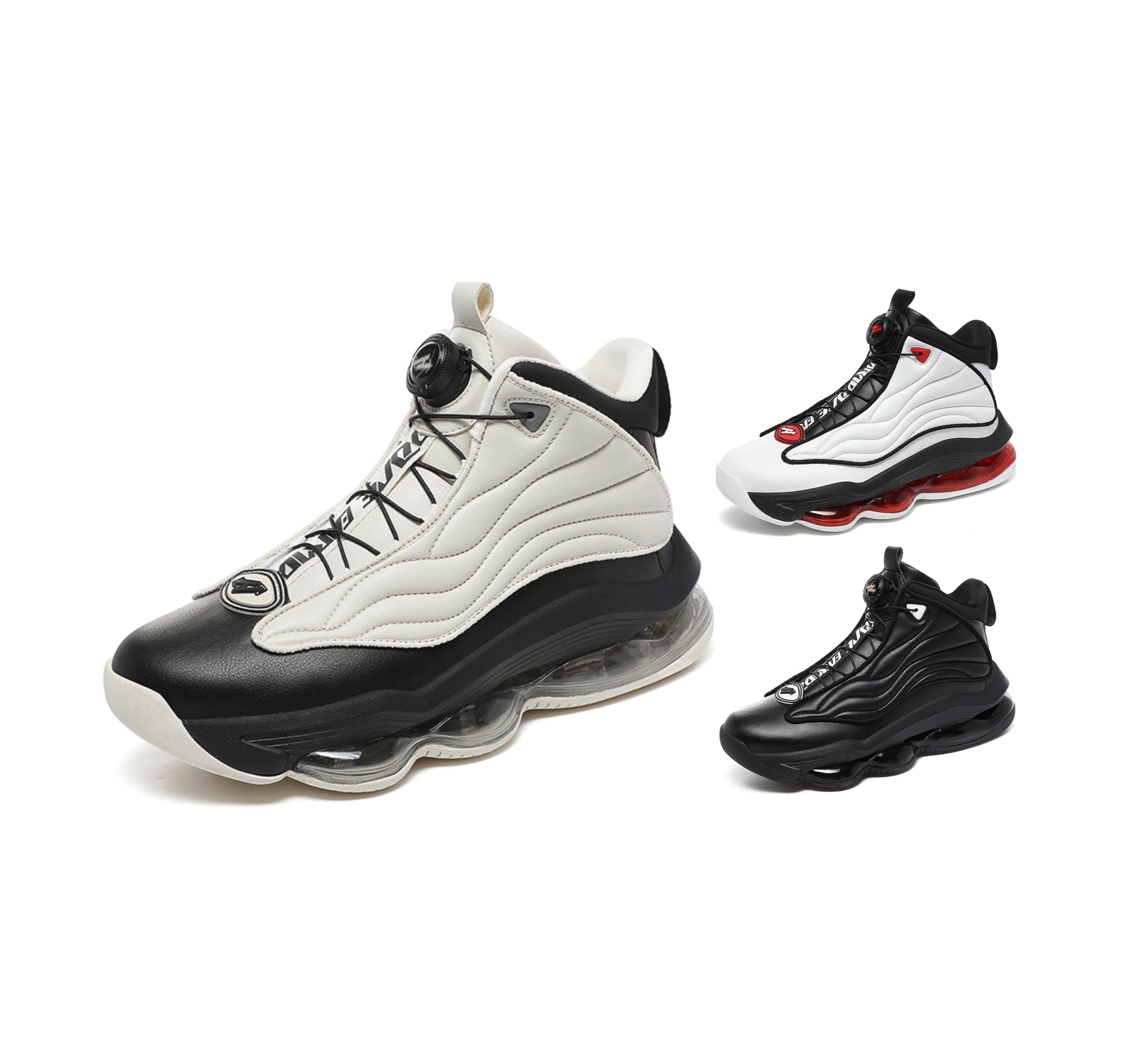 Men’s High-Top Basketball Shoes with Rotating Strap & Air Cushion – Street Sport Sneakers | A329
