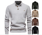Men’s High-Neck Zip Cardigan Sweater – Solid Color Knit Pullover, Business Casual Warm Winter Jacket for Men | SW833