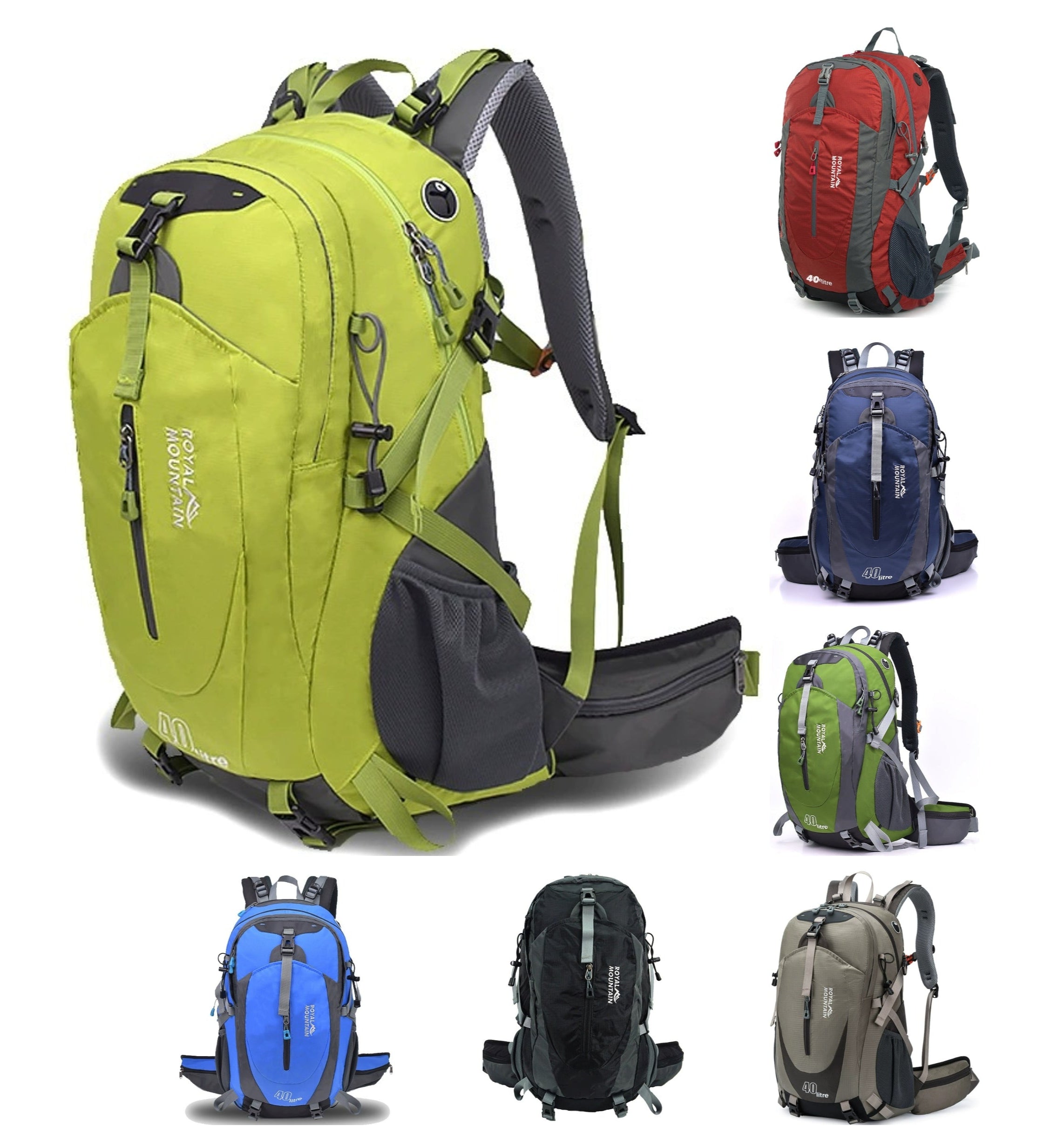 Royal Mountain Classic Hiking Backpack – 40L Waterproof Outdoor Travel Rucksack with Multi-Functional Design | 4099