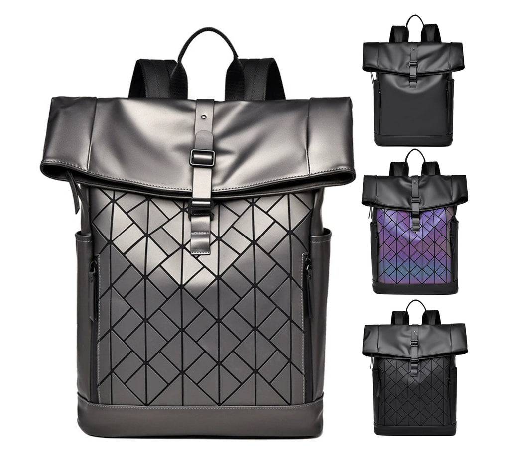 OMASKA Reflective Geometric Backpack – Waterproof, Trendy 14” Laptop Bag | 8605