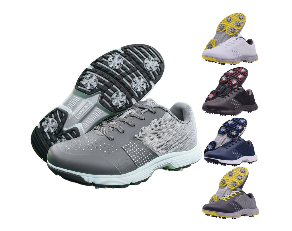 Chaussures de golf pour homme | Chaussures de golf à lacets respirantes avec crampons | Chaussures d'entraînement légères, durables et imperméables pour le parcours de golf
