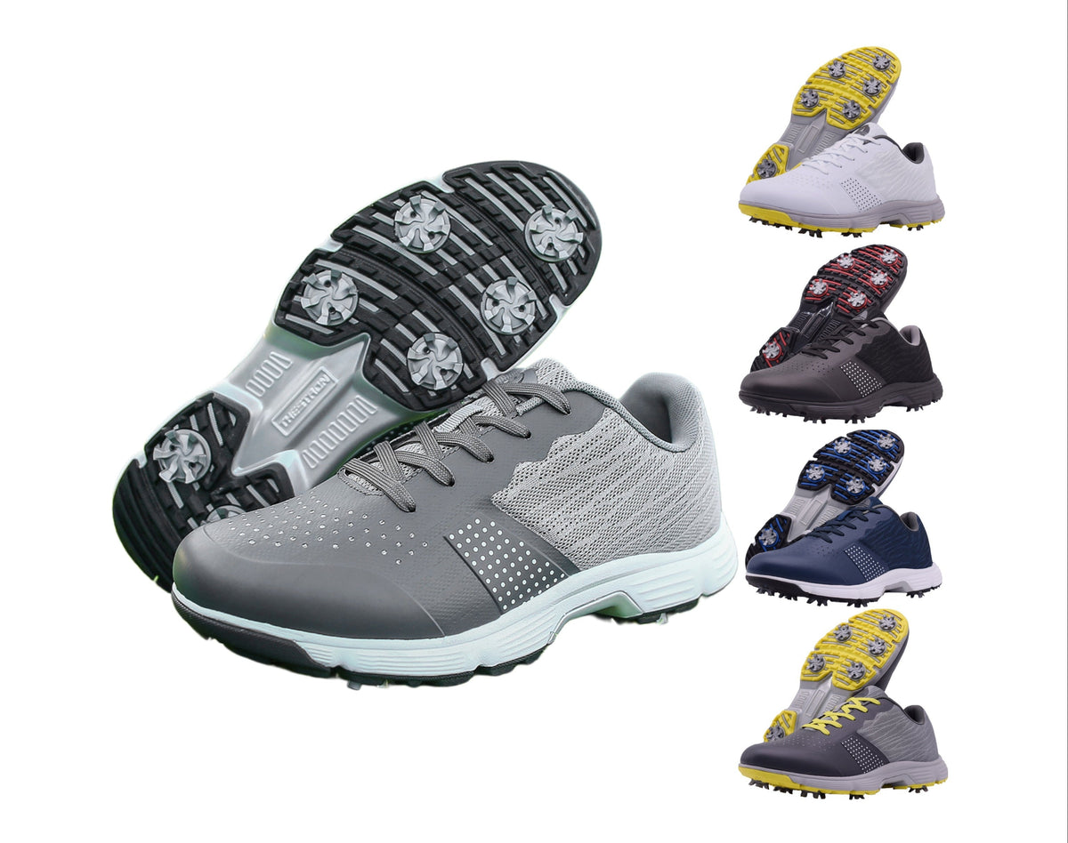 Chaussures de golf pour homme | Chaussures de golf à lacets respirantes avec crampons | Chaussures d'entraînement légères, durables et imperméables pour le parcours de golf