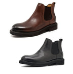 Men's Chelsea Boots | 2025 Autumn Winter British Retro Ankle Boots | Chunky Sole Leather Pull-On Boots | B3923