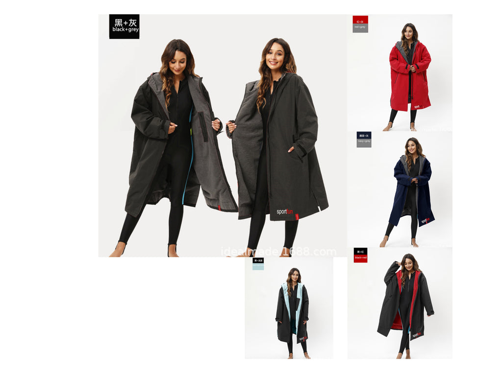 Sportfun Hooded Swim Robe – Regatta Dry Robe, Water-Resistant Fleece-Lined Changing Poncho| SPFF301