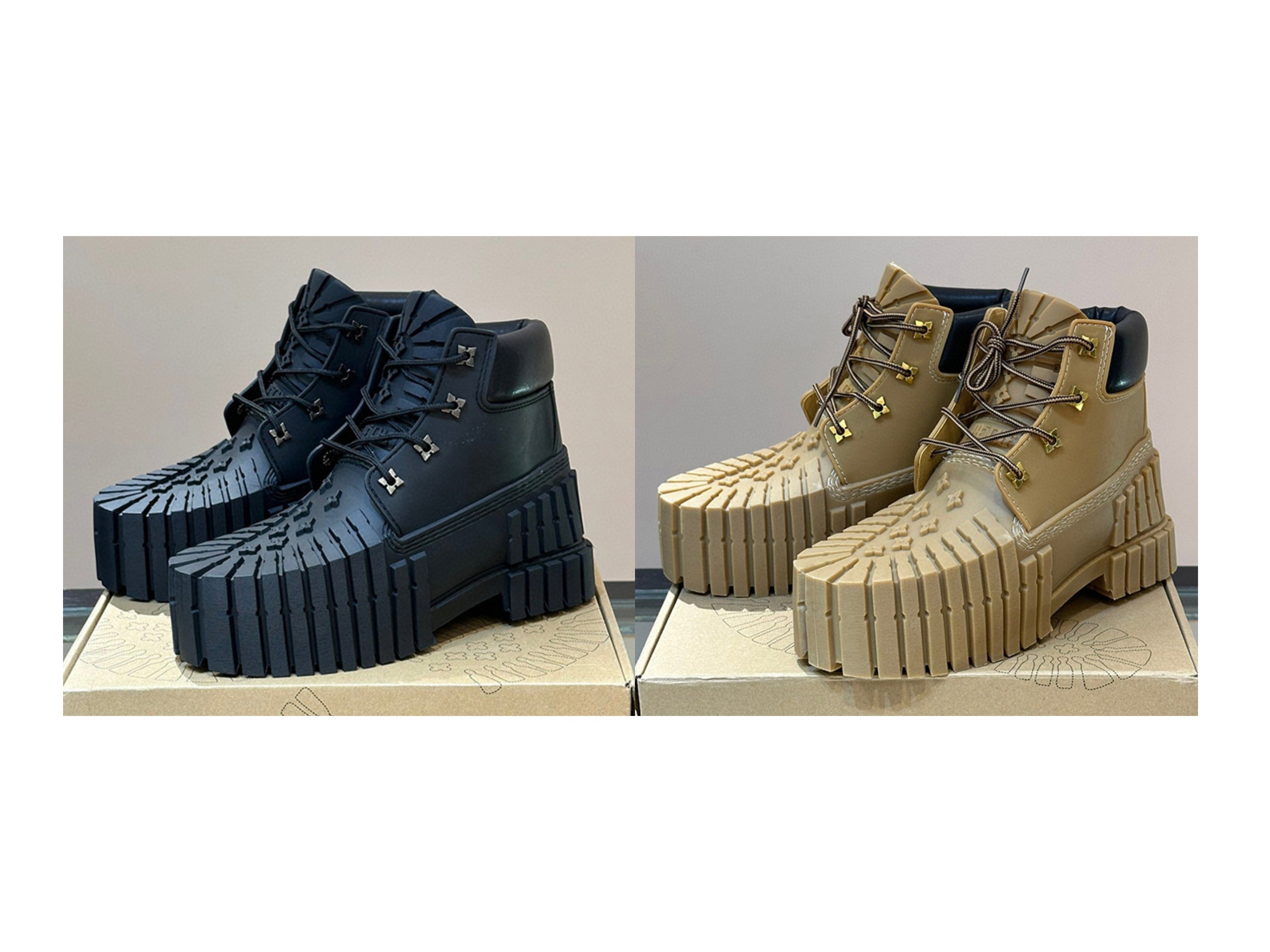 Puting Chunky Platform Martin Boots | Men's Thick-Soled Height-Increasing Ankle Boots | Waterproof Casual Short Boots | MD001