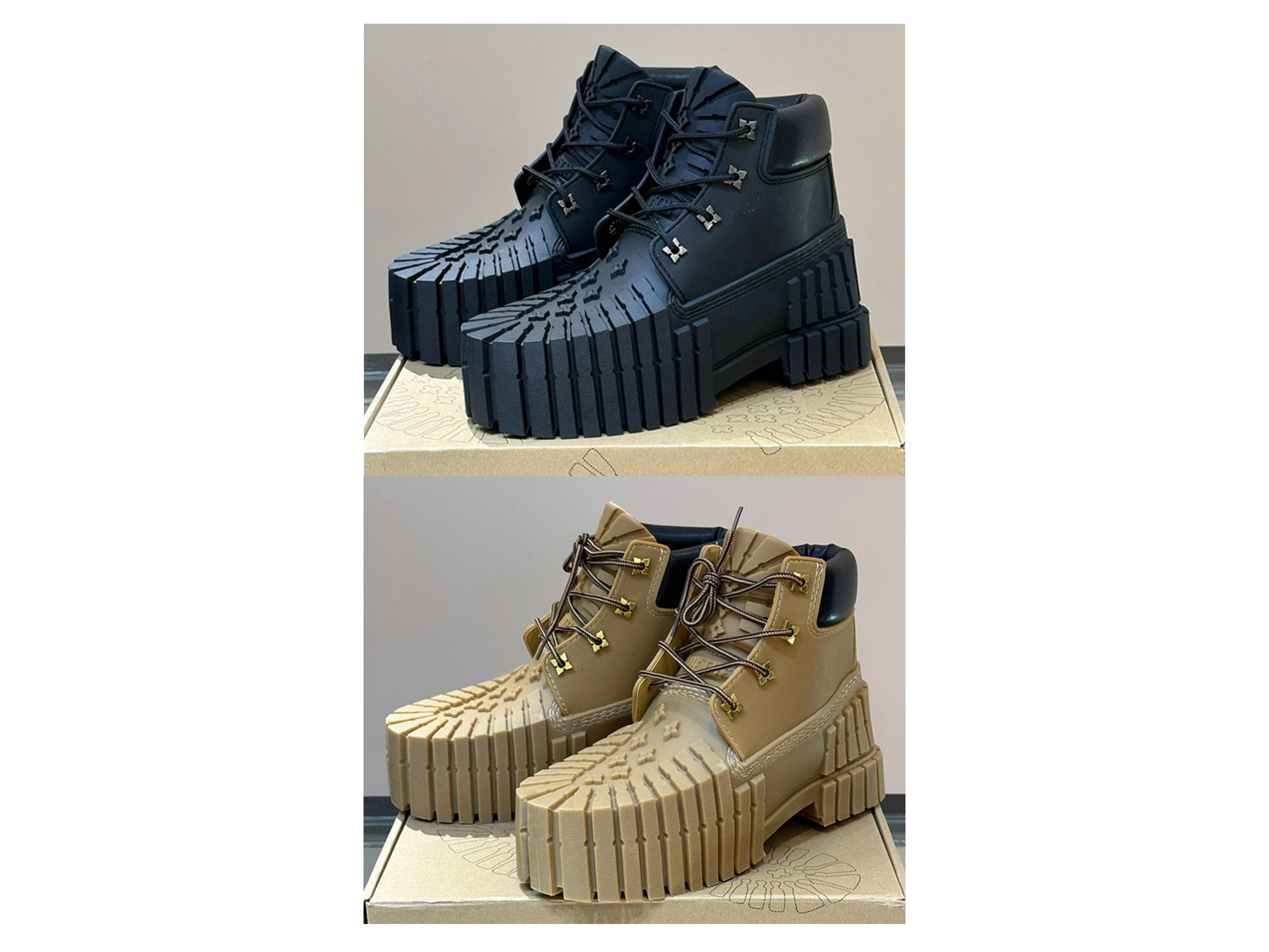 Puting Chunky Platform Martin Boots | Men's Thick-Soled Height-Increasing Ankle Boots | Waterproof Casual Short Boots | MD001