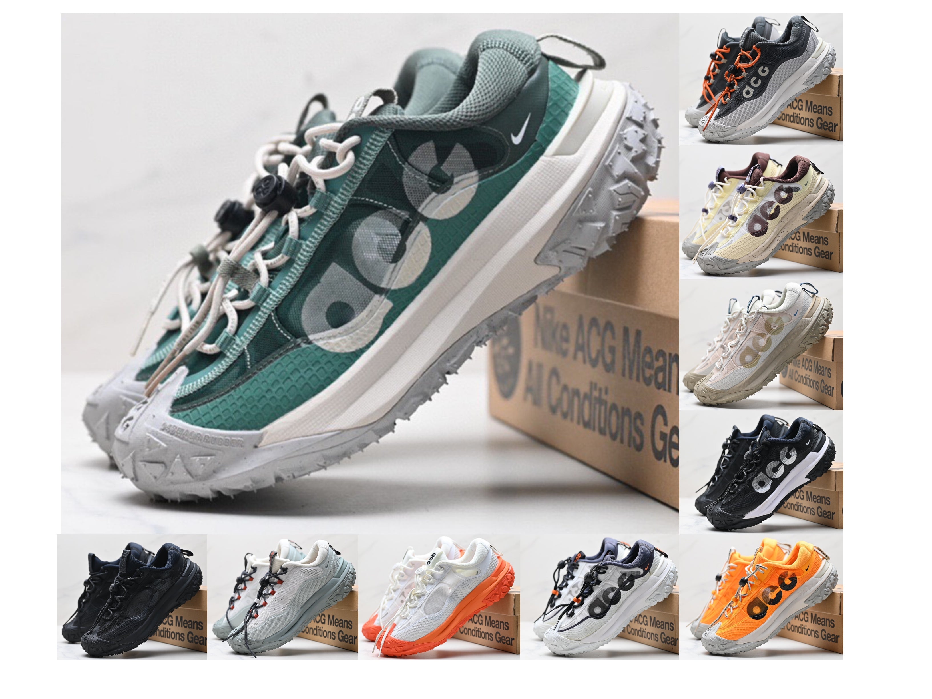 ACG Mountain Low-Top Hiking Shoes | Water-Resistant Leather & Fabric Trail Runners | Anti-Slip Outdoor Sports & Travel Sneakers | 666