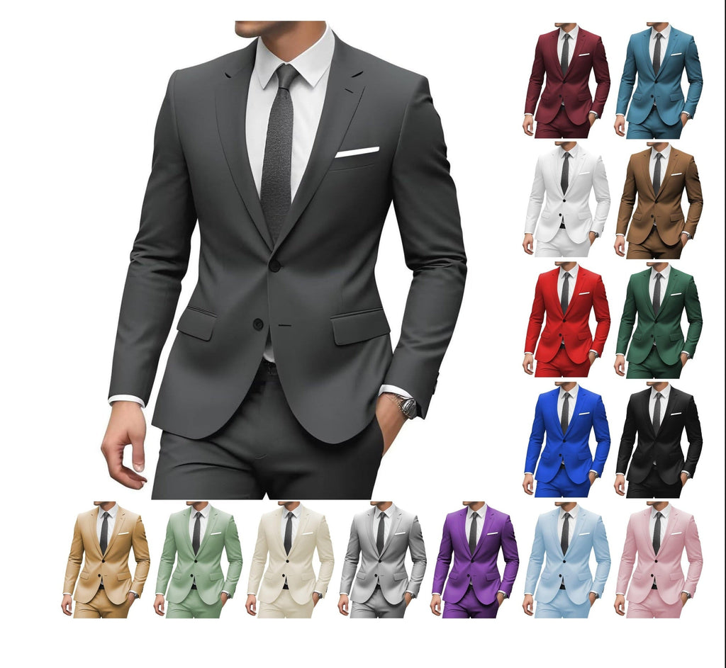 2026 Men‘s 2-Piece Wedding Suit Set | Notch Lapel Business Blazer & Trousers | Cross-Border Formal Wear for Grooms & Hosts | SBT001