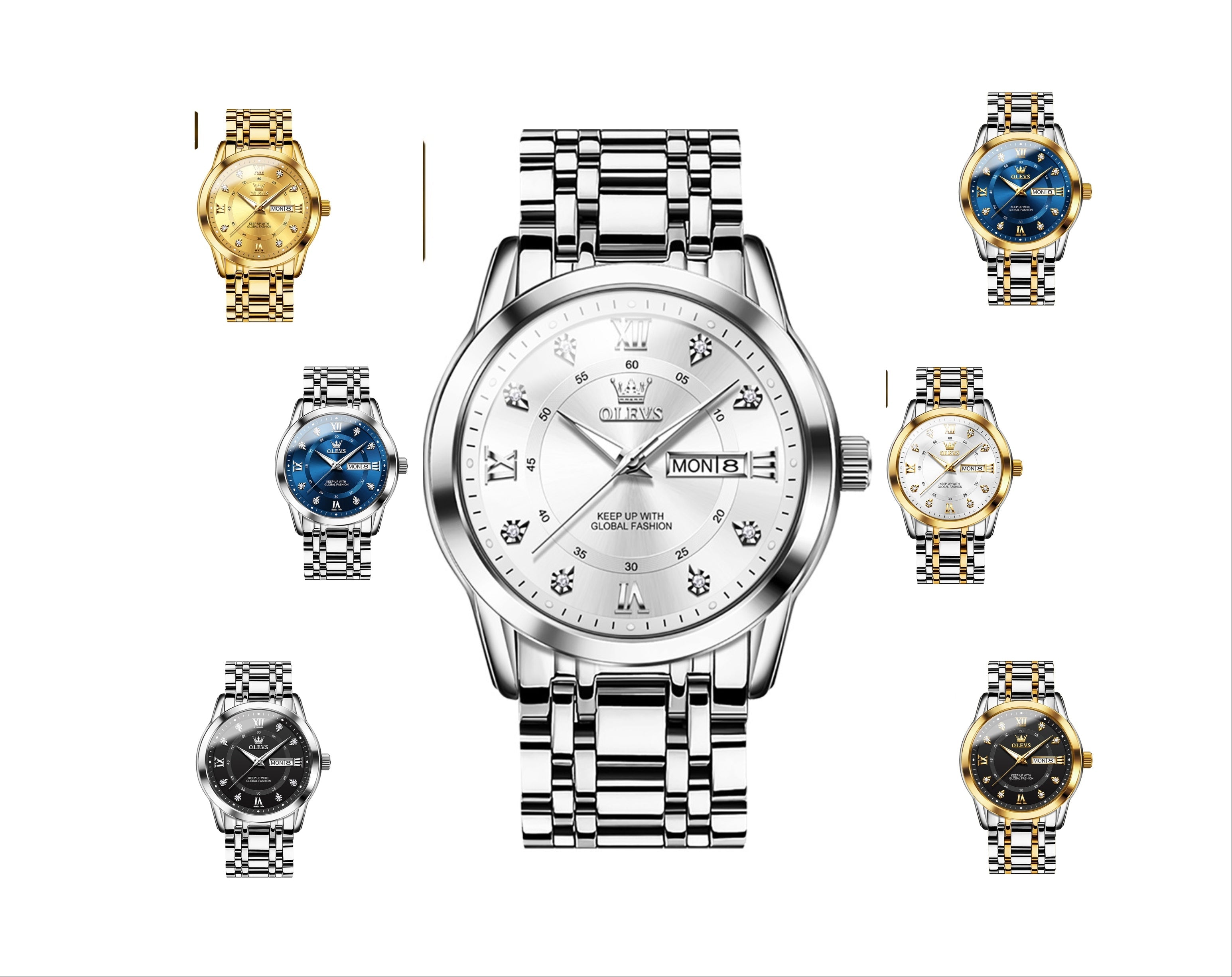 Luxury Stainless Steel Quartz Watch for Men High Quality Casual & Business Gold Wristwatch | 5513