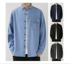 Men's Slim Fit Denim Long Sleeve Shirt Trendy Style Casual Work Jacket Shirt | MT8003