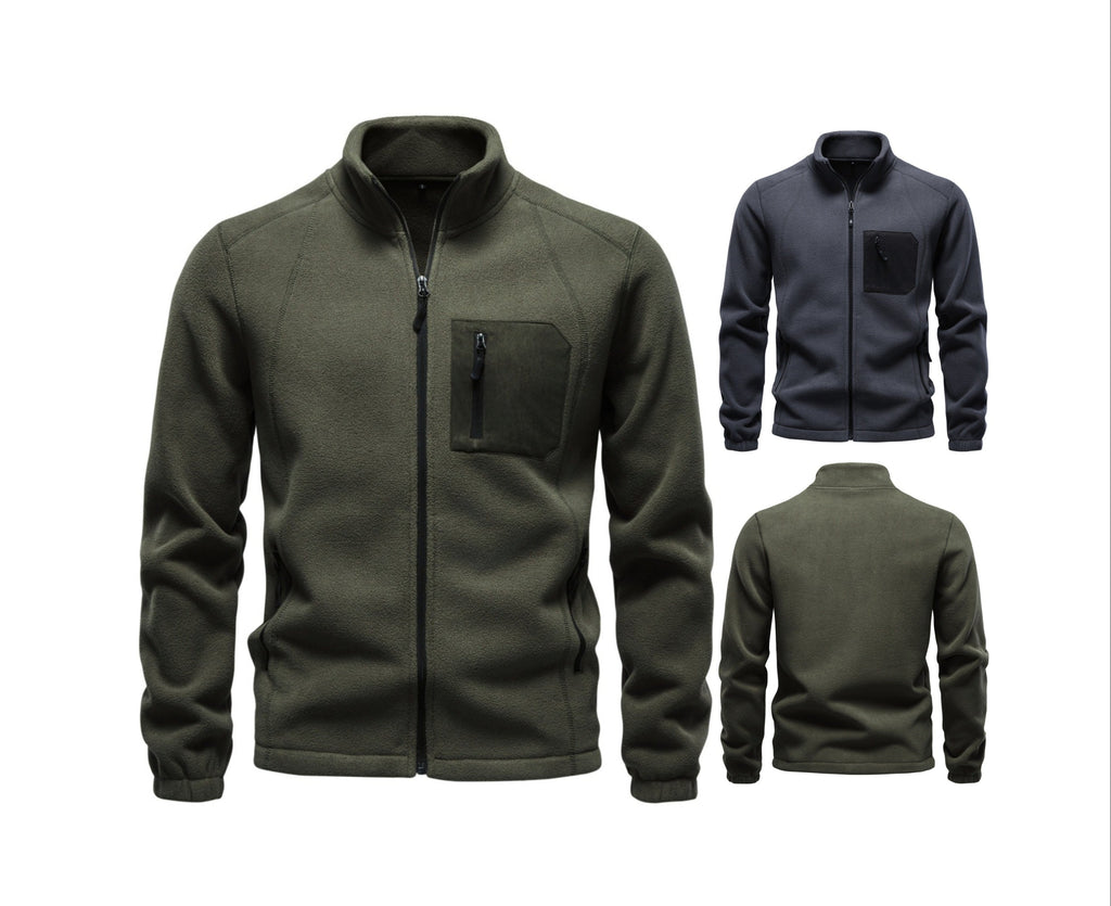 Men's Fleece-Lined Thermal Sweatshirt | 2026 Winter Outdoor Pullover with Zip Collar | Warm Sherpa Fleece Top | HD3059