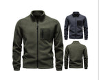 Men's Fleece-Lined Thermal Sweatshirt | 2026 Winter Outdoor Pullover with Zip Collar | Warm Sherpa Fleece Top | HD3059